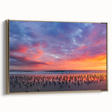 Framed canvas of a vintage Daytona landscape painting in muted gold and black tones, suitable for bedroom wall decor.