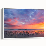 Vintage poster art of Daytona scenery on framed canvas, featuring colorful art in extra large size.