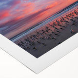 Art deco poster featuring Daytona scenery in muted blues and greens on a rolled canvas, suitable for dining room decor.