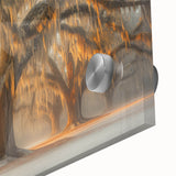 Large abstract wall art featuring a Louisiana landscape in muted earth tones, acrylic print, ideal for dining room art.