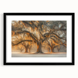 Abstract art print of a colorful Louisiana landscape on a textured canvas, ideal for living room decor.