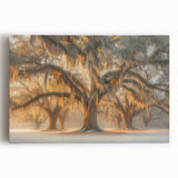 Black and white print of Louisiana scenery on stretched canvas, suitable for kitchen wall art.