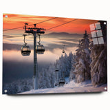 Acrylic glass print of a Vermont landscape in autumn hues, suitable for bedroom or dining room decor.