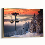 Framed canvas featuring a vintage-style Vermont landscape in colorful autumn hues.