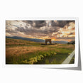 Yellowstone National Park scenery on rolled print, featuring vibrant green and blue tones, ideal for art wall dining room.