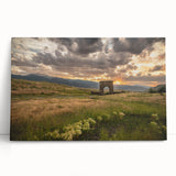 Black and white photo of Yellowstone scenery on stretched canvas, ideal for kitchen wall art or bedroom.