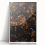 Art deco poster featuring a stylized autumn tree in orange and brown tones on a white acrylic framed print.