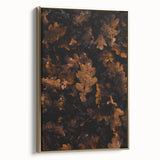Framed canvas depicting a vintage-style autumn landscape with muted gold and black tones, ideal for bedroom wall decor.