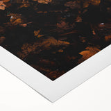 Art deco poster featuring an autumnal scene with rich orange and brown hues on rolled canvas, ideal for dining room decor.