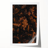 Extra large rolled print of a fall-themed floral art, featuring warm orange and red tones, ideal for art wall dining room.