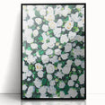 Large abstract wall art featuring spring-themed colors on acrylic in a black frame, ideal for modern living room decor.