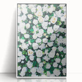 Art deco poster featuring spring-themed modern art wall decor with pastel green and white colors on acrylic framed material.