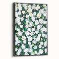 Black and white vintage poster art depicting a spring landscape on a framed canvas, ideal for bedroom wall decor.