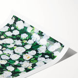 Extra large wall art featuring line art flowers in soft pastel shades on rolled canvas, ideal for large living room decor.