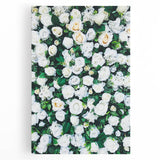 Spring-themed large art on stretched canvas featuring black and white floral patterns, ideal for kitchen wall art.