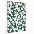 Spring-themed abstract art on stretched canvas featuring soft green and pink tones, suitable for kitchen wall art.