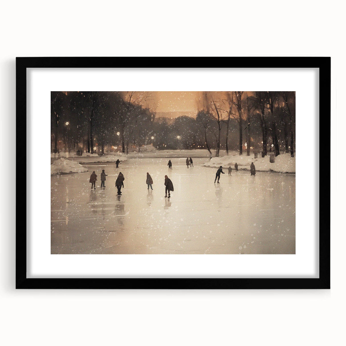 Abstract art print with vibrant, colorful swirls on a textured, extra-large canvas, framed in black.
