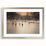 Textured abstract art print in cool blue and white tones, framed in silver, ideal for modern bedroom ambiance.