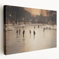 Winter-themed large art on stretched canvas with muted blue and white tones, suitable for kitchen wall art.