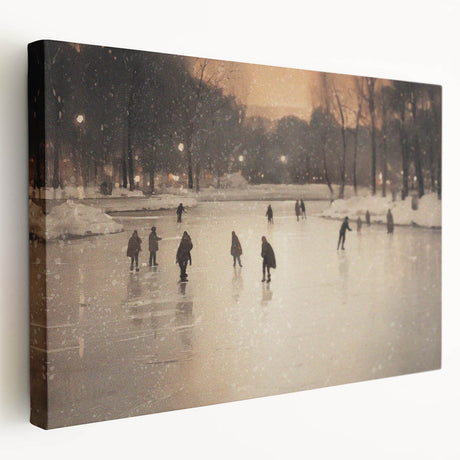 Winter-themed large art on stretched canvas with muted blue and white tones, suitable for kitchen wall art.