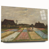 Abstract design in blue and yellow on acrylic glass, ideal for bedroom or dining room art.