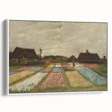 Vintage poster art of Van Gogh's painting on framed canvas, featuring vibrant colors, ideal for living room decor.