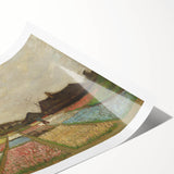 Extra large rolled canvas featuring line art flowers in muted earth tones, ideal for large living room wall art.