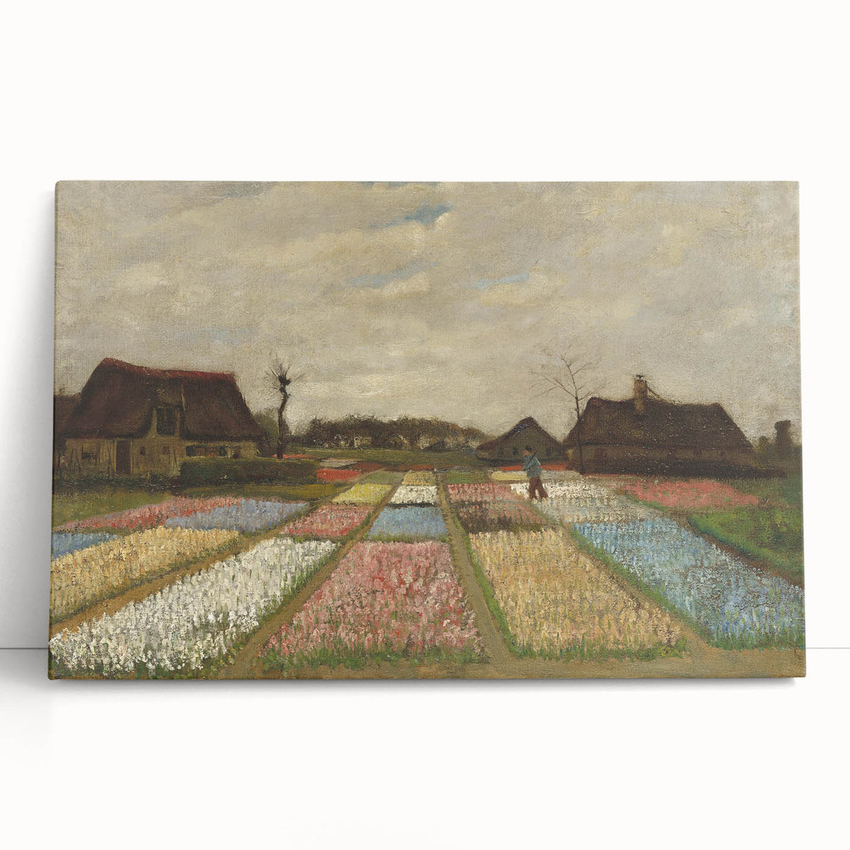Large black and white stretched canvas depicting Vincent van Gogh's portrait, suitable for kitchen wall art.