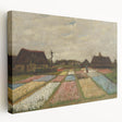 Replica of Van Gogh's painting on stretched canvas, showing vibrant brush strokes in blue and yellow.