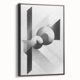 Abstract minimalist wall art design featuring a black canvas with a sleek, modern frame, showcasing a side view that highlights its elegant simplicity and contemporary aesthetic. Ideal for enhancing modern interior decor.