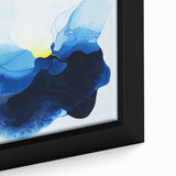 Colorful Abstract Wall Art – Ocean Blue and Yellow Fluid Canvas