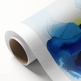 Colorful Abstract Wall Art – Ocean Blue and Yellow Fluid Canvas