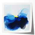 Colorful Abstract Wall Art – Ocean Blue and Yellow Fluid Canvas
