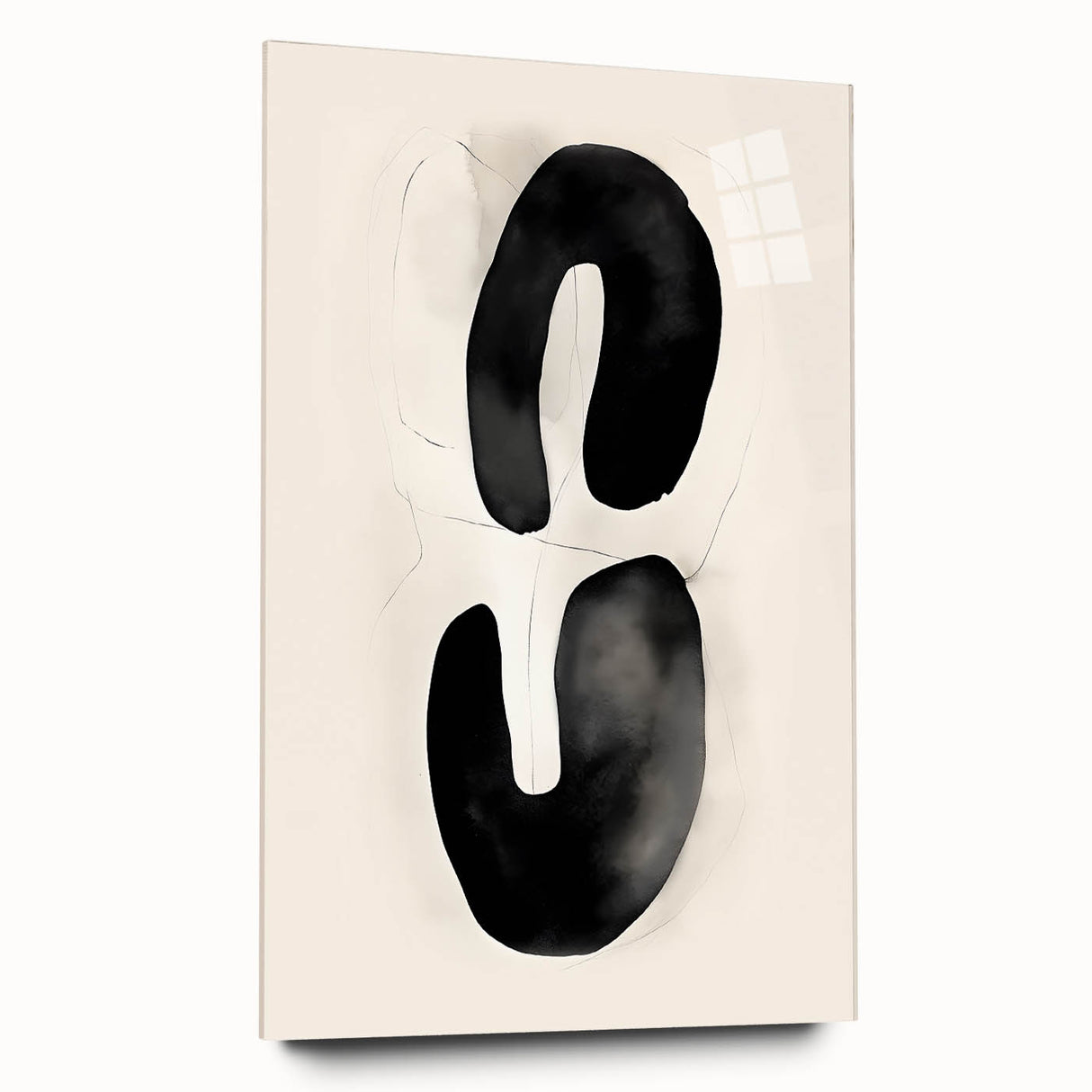 Modern Dining Room Wall Art – Black & White Abstract Canvas Print