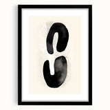 Modern Dining Room Wall Art – Black & White Abstract Canvas Print