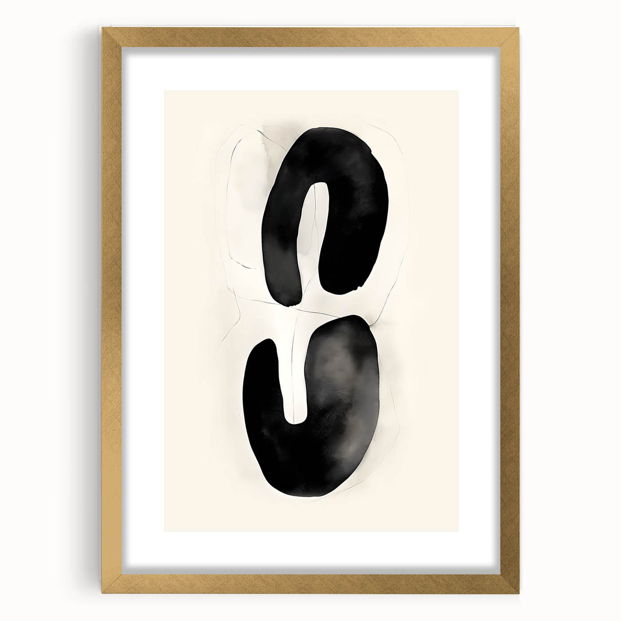 Modern Dining Room Wall Art – Black & White Abstract Canvas Print