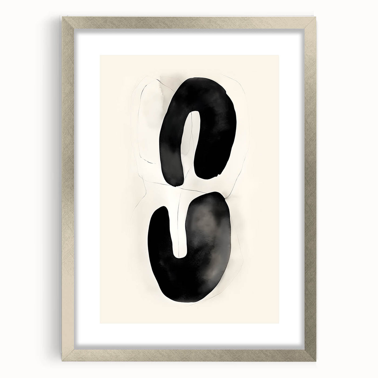 Modern Dining Room Wall Art – Black & White Abstract Canvas Print