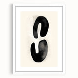 Modern Dining Room Wall Art – Black & White Abstract Canvas Print