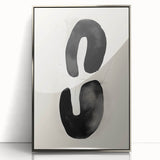 Modern Dining Room Wall Art – Black & White Abstract Canvas Print