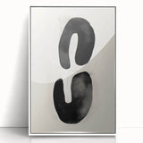 Modern Dining Room Wall Art – Black & White Abstract Canvas Print