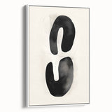 Modern Dining Room Wall Art – Black & White Abstract Canvas Print