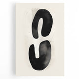 Modern Dining Room Wall Art – Black & White Abstract Canvas Print