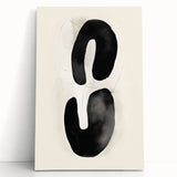 Modern Dining Room Wall Art – Black & White Abstract Canvas Print