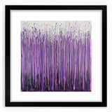 Abstract floral frame art with a matte black border, showcasing vibrant colors and intricate designs, ideal for modern home decor or gallery display.