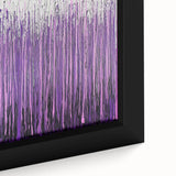 Close-up of an abstract floral framed canvas art piece showcasing vibrant pink, green, and gold hues, perfect for modern home decor and artistic ambiance.