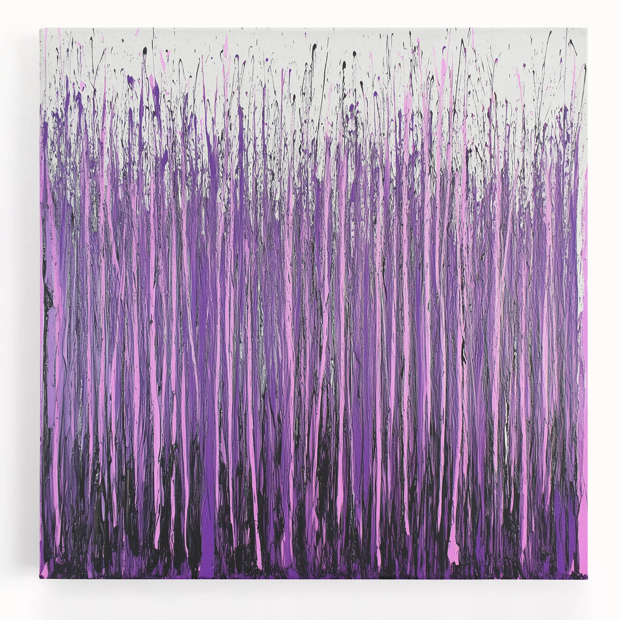 Abstract floral canvas art showcasing vibrant colors and intricate designs, perfect for home decor. Stretched on a wooden frame, it adds elegance to any space.