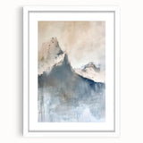 Abstract minimalist wall art framed with a white mat, showcasing a modern design that enhances contemporary decor, ideal for stylish interior spaces.