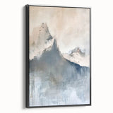 Framed black minimalist wall art design showcasing abstract shapes and lines, viewed from the side to highlight its sleek profile and modern aesthetic. Perfect for contemporary home decor.