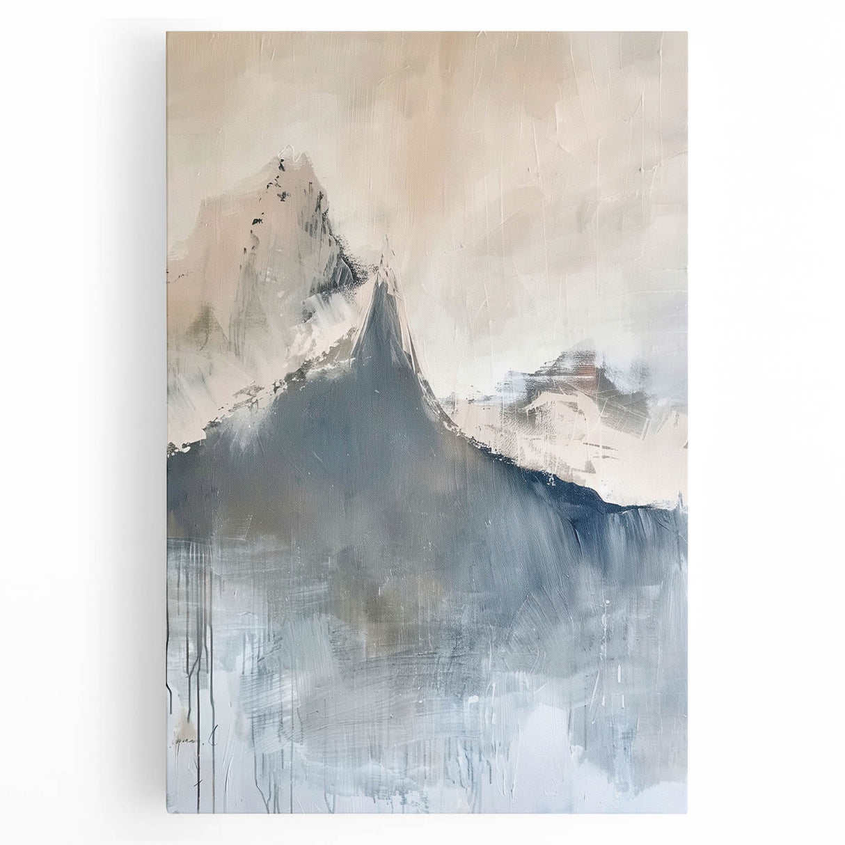 Abstract minimalist wall art on stretched canvas featuring soft pastel colors and geometric shapes, ideal for modern home decor and aesthetic enhancement.