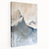Abstract minimalist wall art canvas featuring soft blue and beige tones, showcasing a modern design with smooth edges, ideal for contemporary home decor.